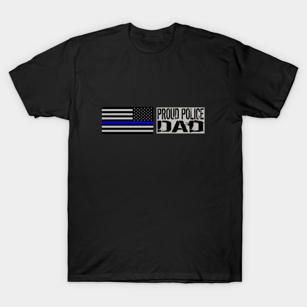 Proud Police Dad T-Shirt by Jared S Davies